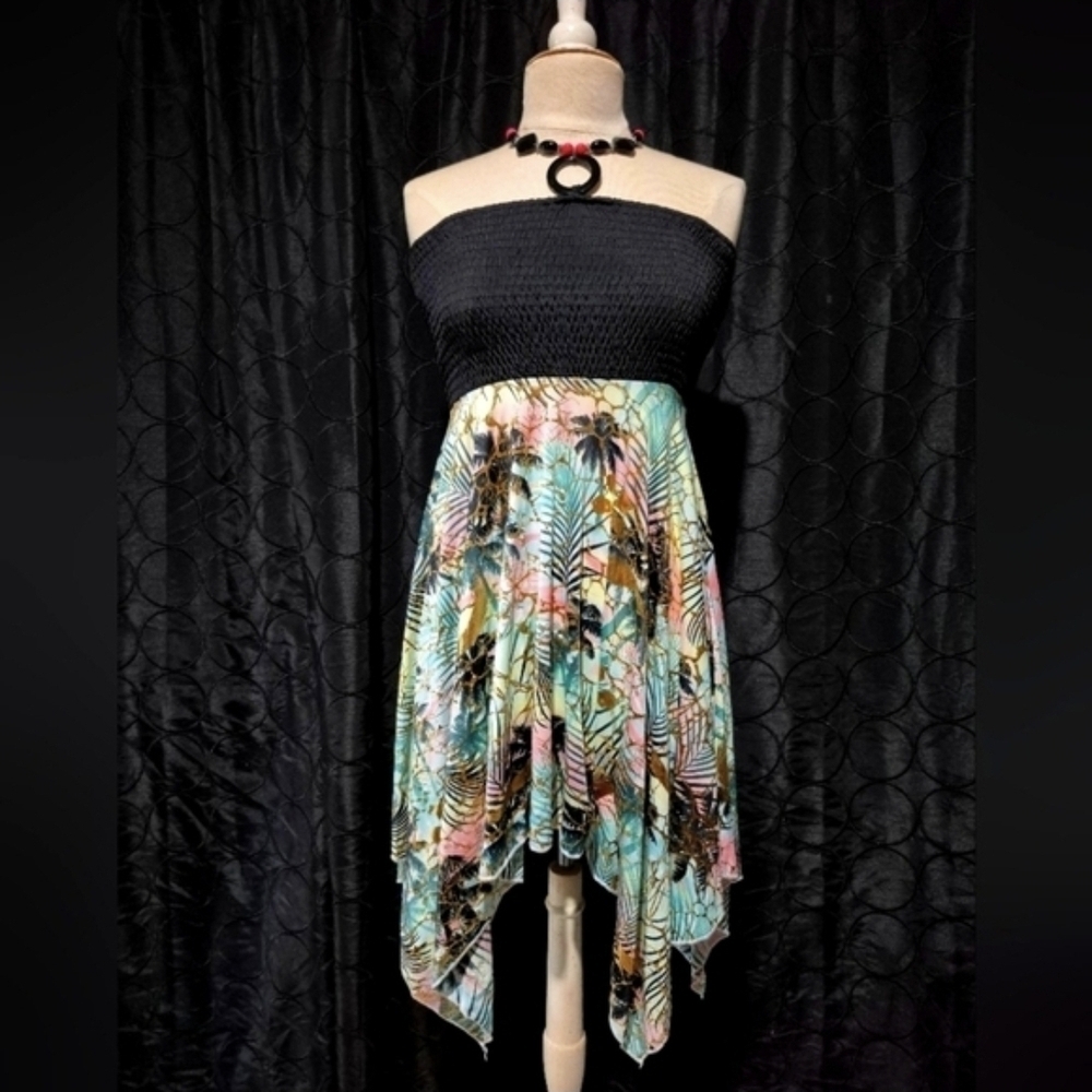 Shoreline Black and Multicolor Mini Dress